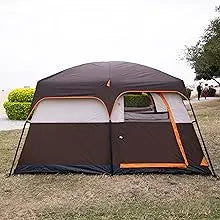 Large tent people family cabin straight wall doors windows net in USA