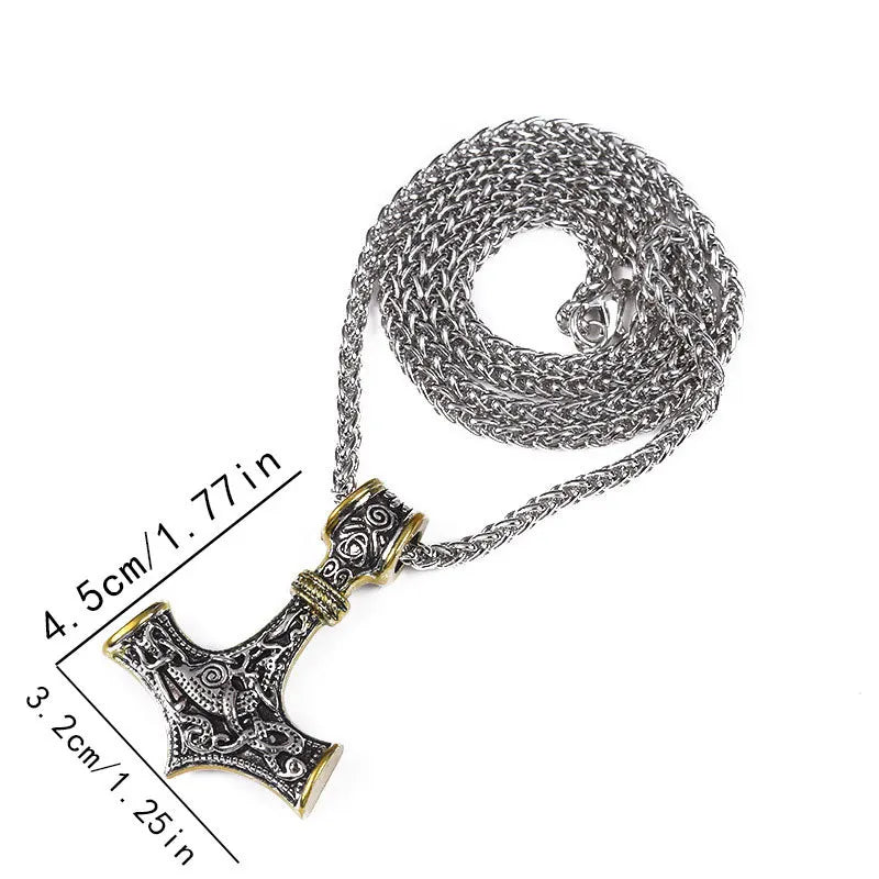 Fashion Viking style Thor hammer pendant necklace in USA