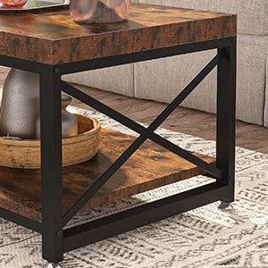 Tribesigns Industrial Coffee Table, Cocktail Table in USA.