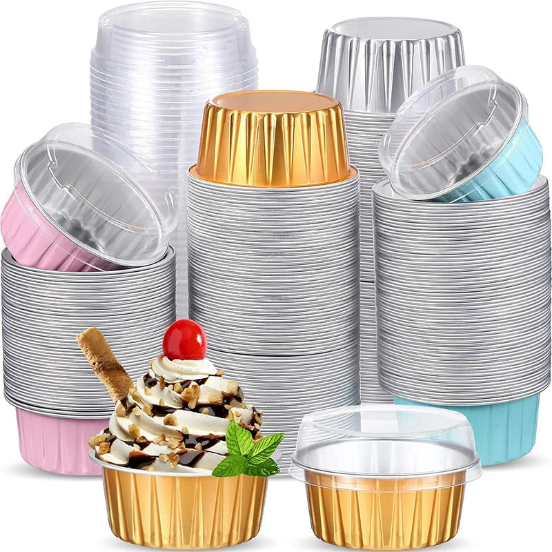 Disposable Mini Baking Cups Aluminium Foil Cake Pans in USA.