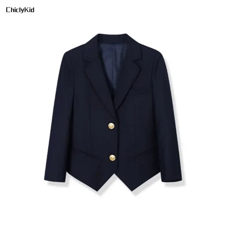 Children School Uniform Girls Jacket Pleated Skirt Suits Boys in USA