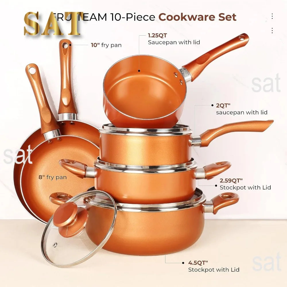 Cookware Ceramic Nonstick Soup Pot/Milk Pot/Frying Pans Set in USA.