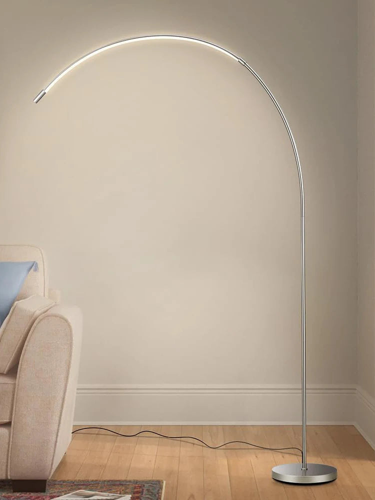 LED Arc Floor Lamp Living Room, Silver Modern Standing Lamp IN USA.