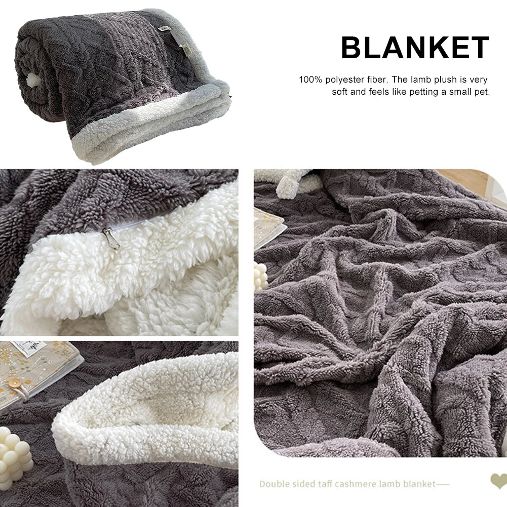 Thick Winter Warm Blanket Bed Artificial Lamb Cashmere in USA