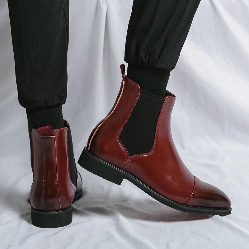 Luxury Brand Men's Chelsea Boots New Outdoor Red Sole in USA