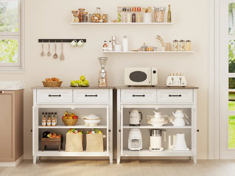 Kitchen Sideboard Buffet Cabinet, Large Kitchen Storage IN USA.