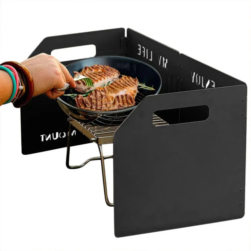 Four-Fold Gas Stove Wind Shield Outdoor Picnic Cooking IN USA.