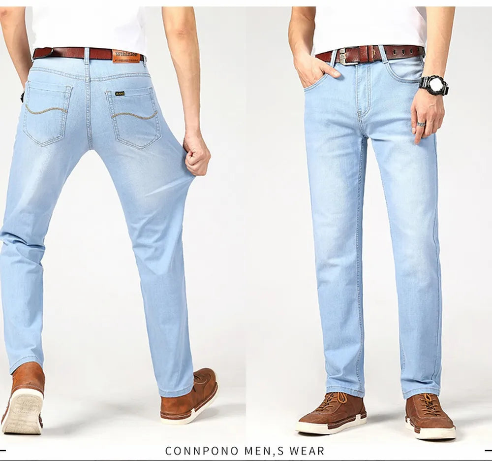 Wthinlee Spring Summer Business Jeans Men Light Blue in USA