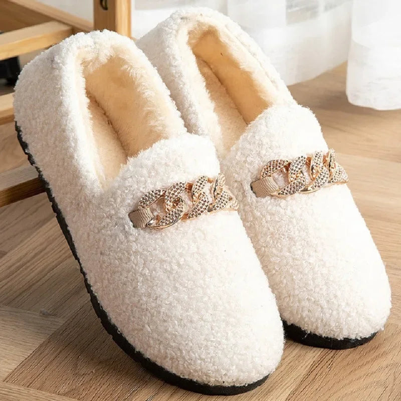 Womens Winter Slippers Warm Short Plush House Shoes in USA