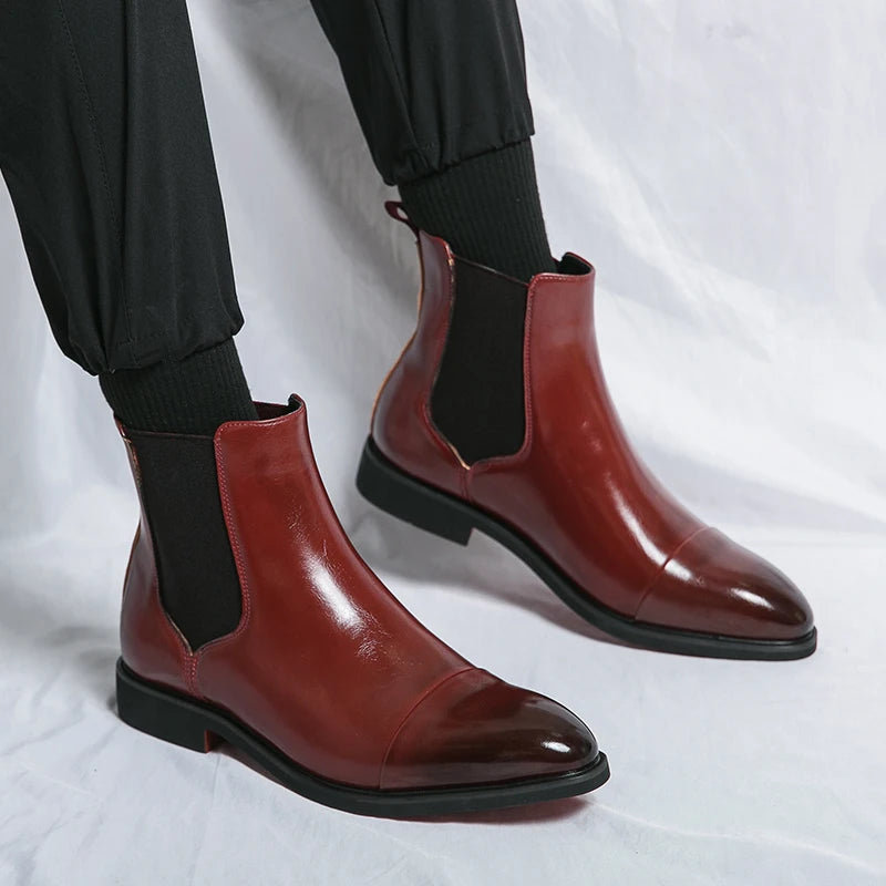 Luxury Brand Men's Chelsea Boots New Outdoor Red Sole in USA