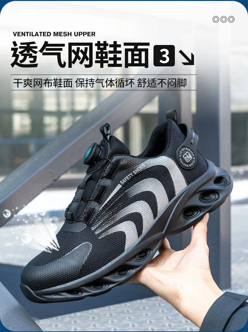 Rotary Buckle Work Sneakers Protective Shoes Lightweight Safety Shoes in USA