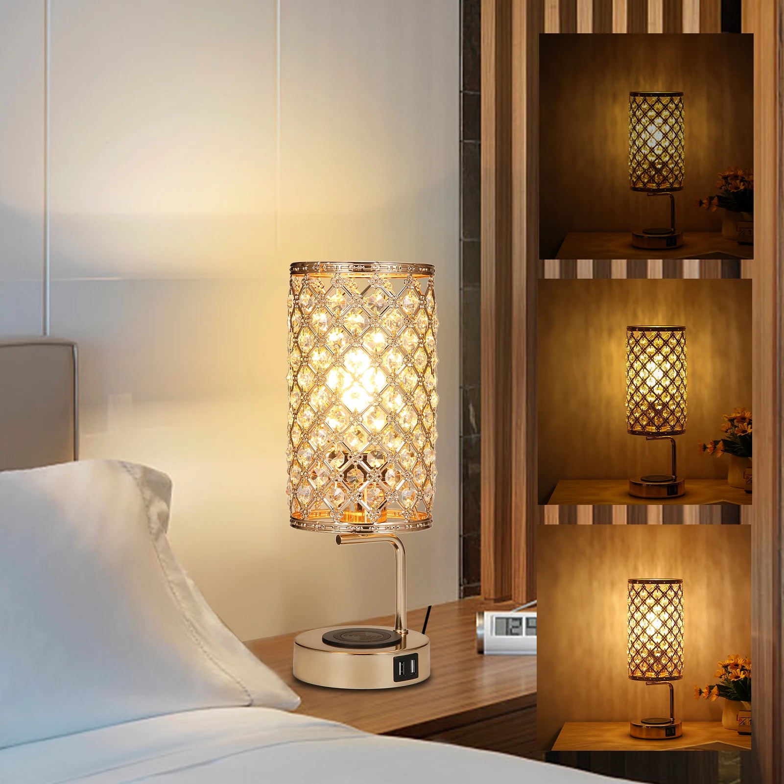 Neoglint Crystal Table Lamp Touch Control Bedside Lamp IN USA.