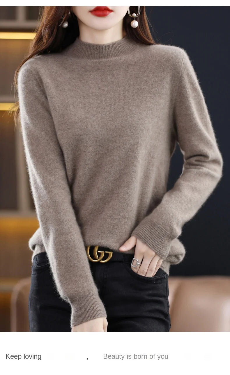 Pure Wool Half-neck Pullover In Autumn And Winter New Cashmere in USA