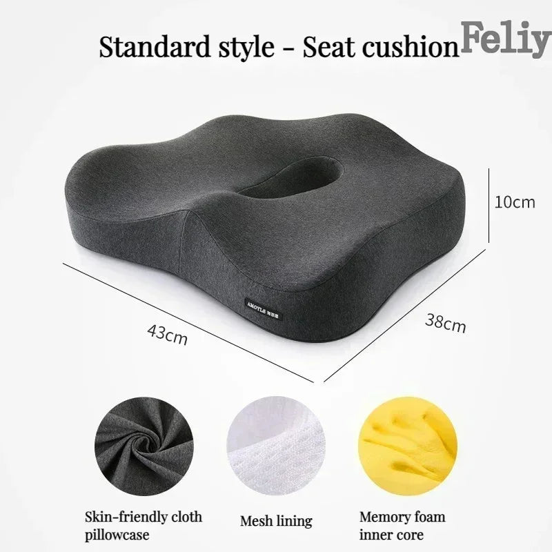 Memory Foam Office Chair Cushion Car Seat Support Waist