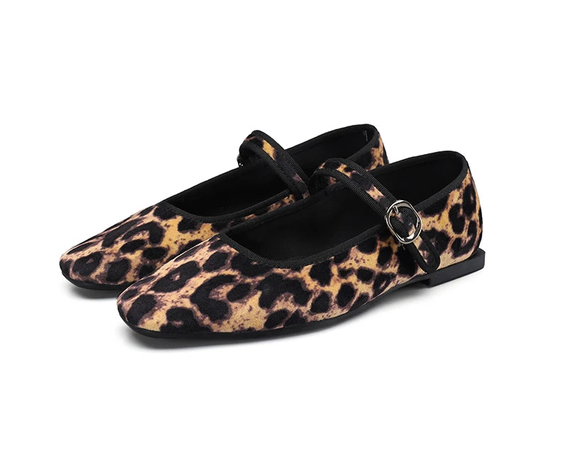 Smile Circle Velvet Mary Jane Ballet Flats Women IN USA.