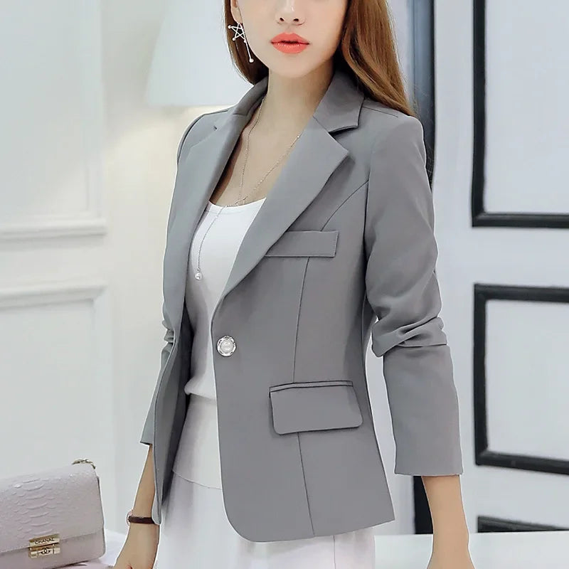 Black Women Blazer Formal Slim Blazers Lady Office Work in USA