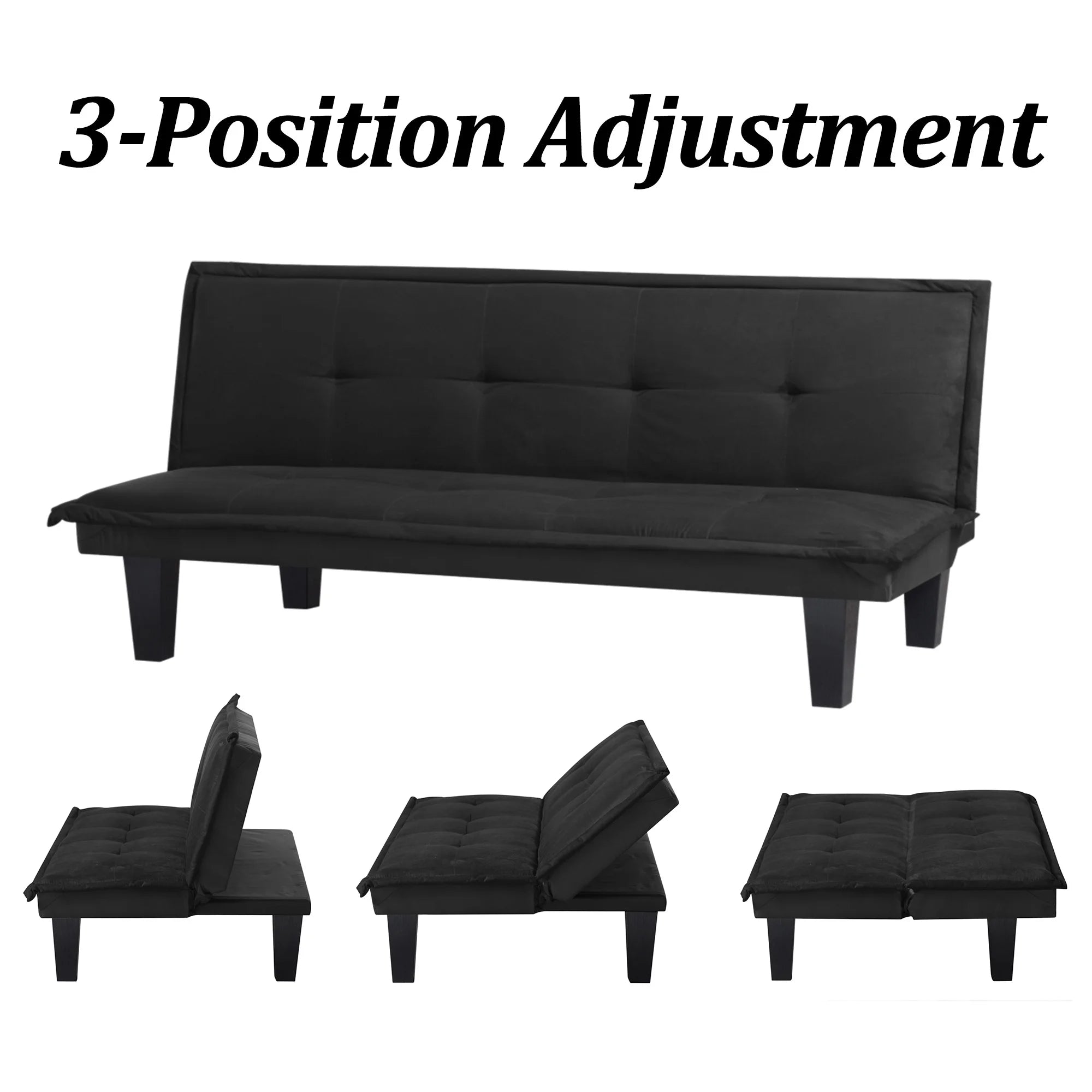 Convertible Futon Sofa Bed, Faux Suede Futon Couch IN USA.