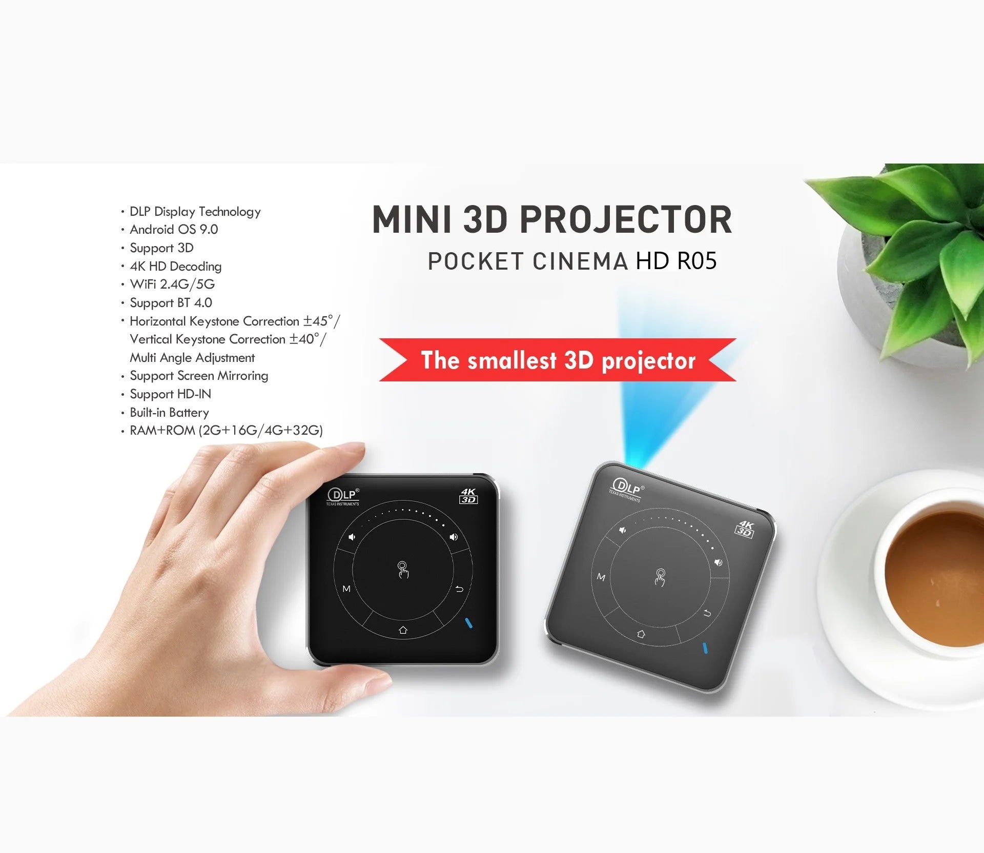 Mini Portable 4K Pro Projector Smart Home Theater LED in USA.