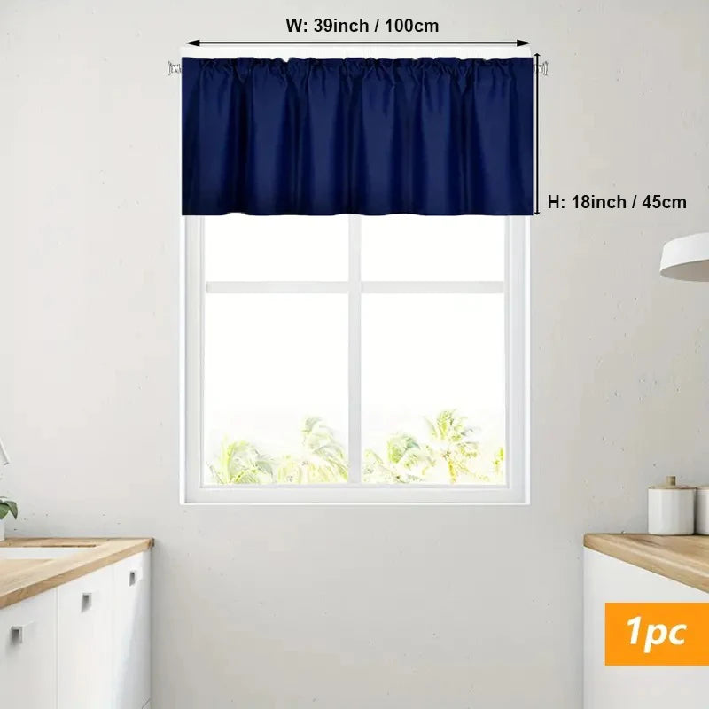 Stylish Solid Color Blackout Curtain Valance Blocks Light Enhances in USA