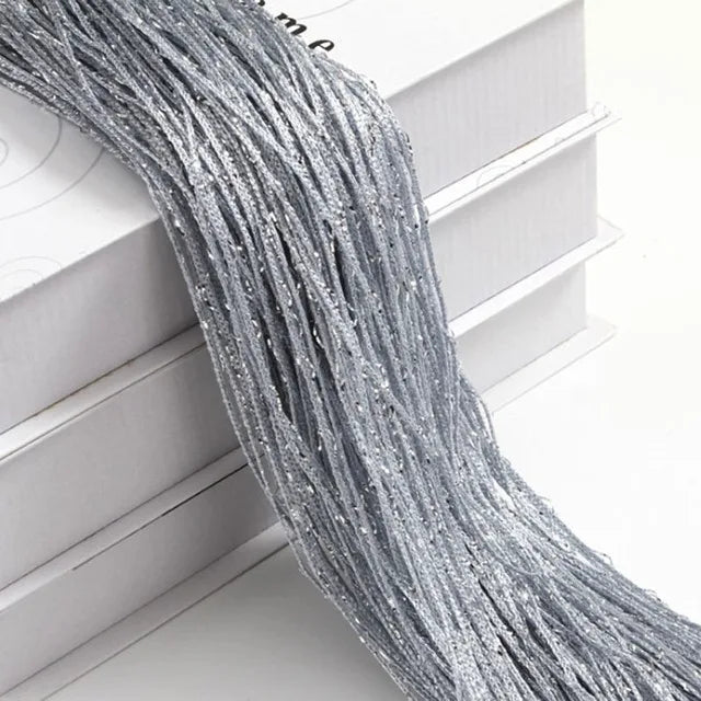 Shiny Curtains Tassel Silver Line String Curtain in USA