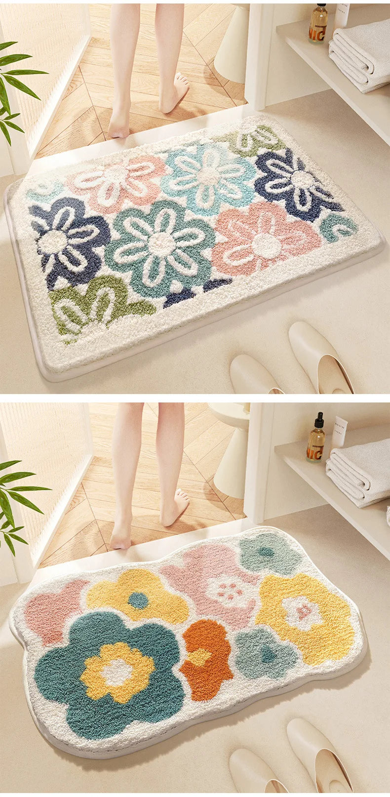 Bathroom Rug Soft Pink Cute Bath Mat Absorbent Microfiber in USA.