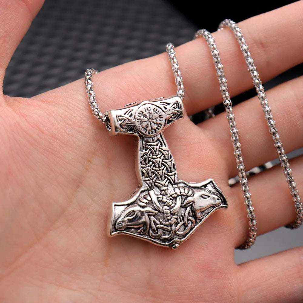 Prairie Wolf Double Sided Viking Tomahawk Pendant Necklace in USA