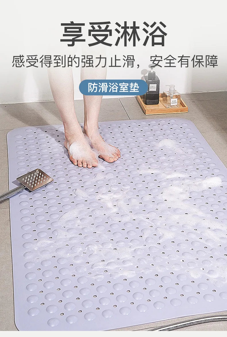 Healthy Non-toxic Large Bath Mat Safety Non-slip Suction Cup