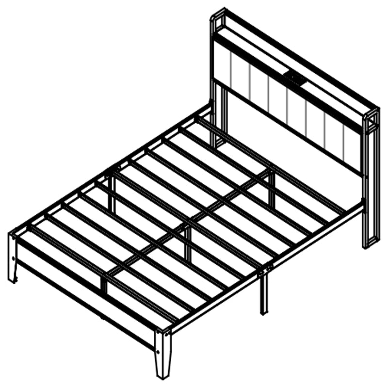 Full Bed Frame Charging Station No Springs Required Easy IN USA.