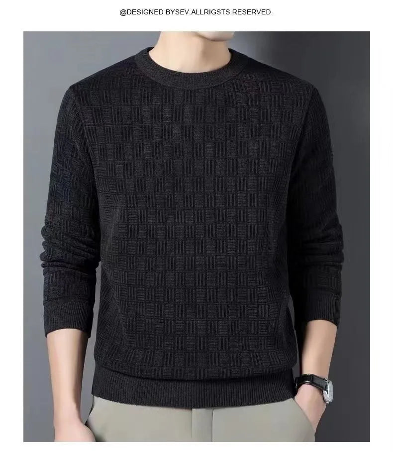 Men's Cashmere Sweater O-Neck Pullovers Knit Large Size in USA