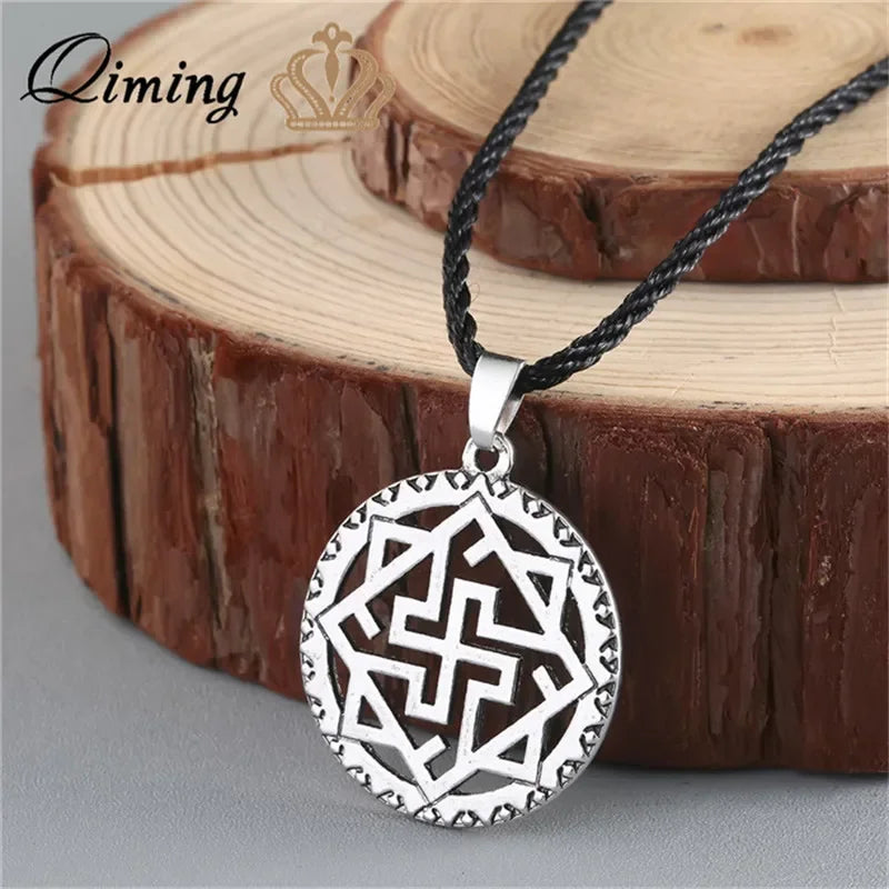 Viking Valknut Pendant Men's Necklace Women Round Pagan in USA