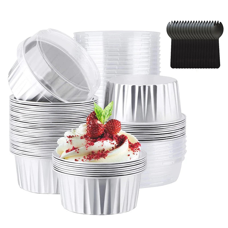 Disposable Mini Baking Cups Aluminium Foil Cake Pans in USA.