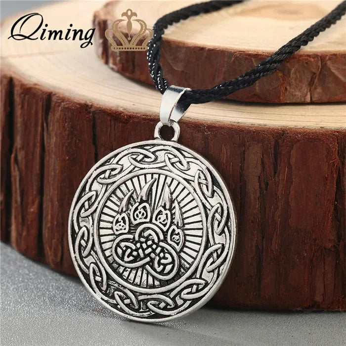 Viking Valknut Pendant Men's Necklace Women Round Pagan in USA