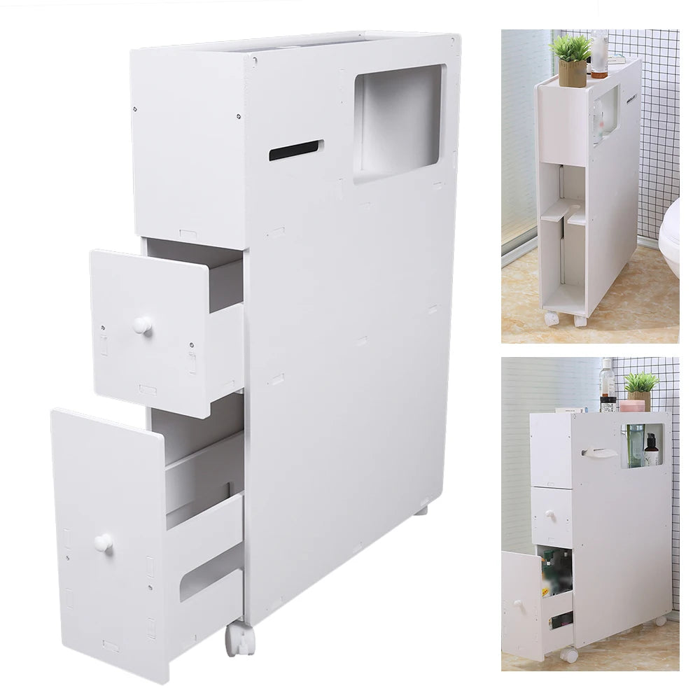 Slim Bathroom Storage Cabinet Free Standing Floor Cabinet