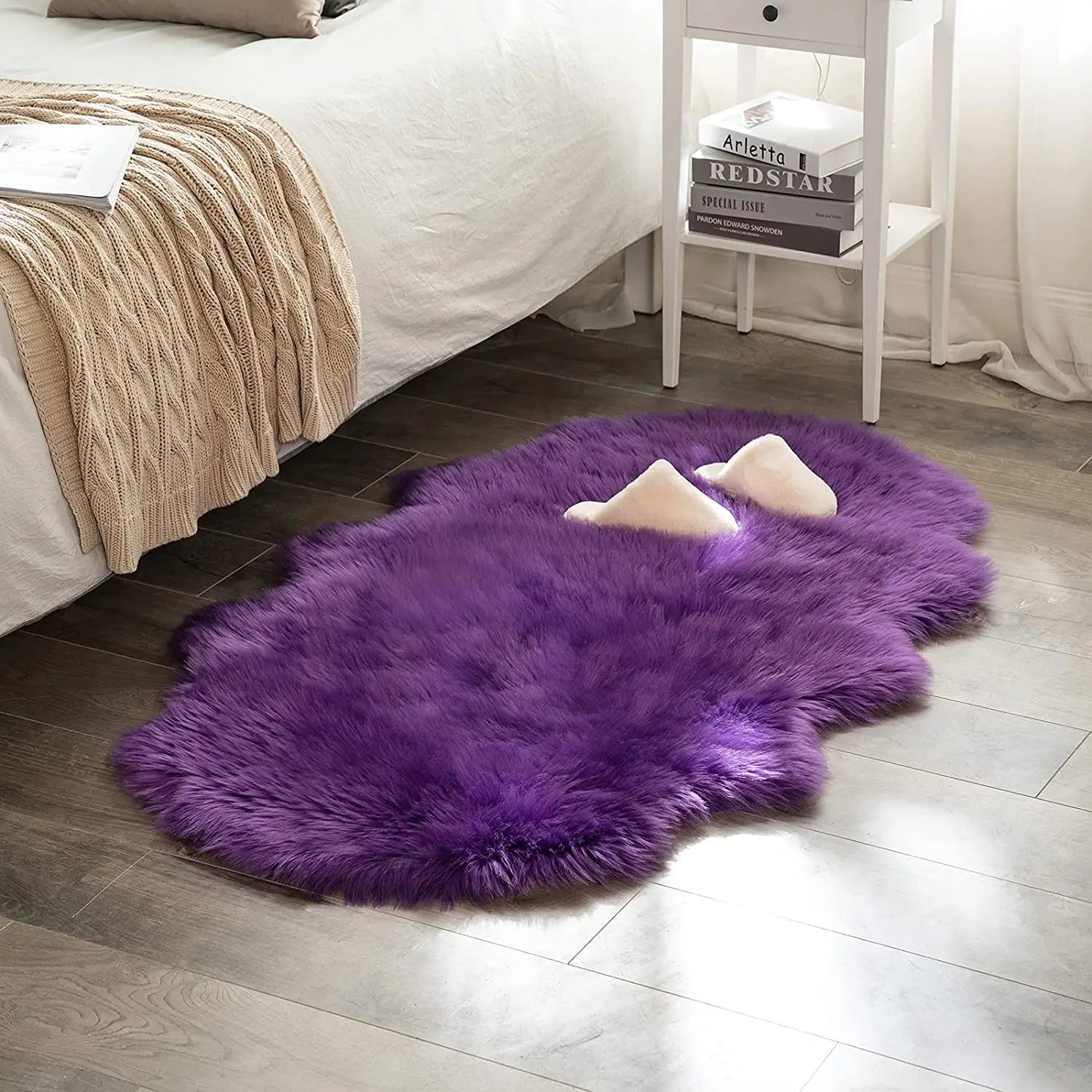 Soft Sheepskin Bedroom Carpet Imitation Wool Pad Long Hair