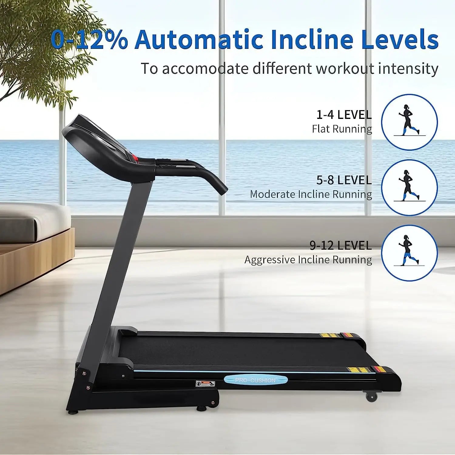 Treadmill Auto Incline Folding Treadmill Preset Home in USA