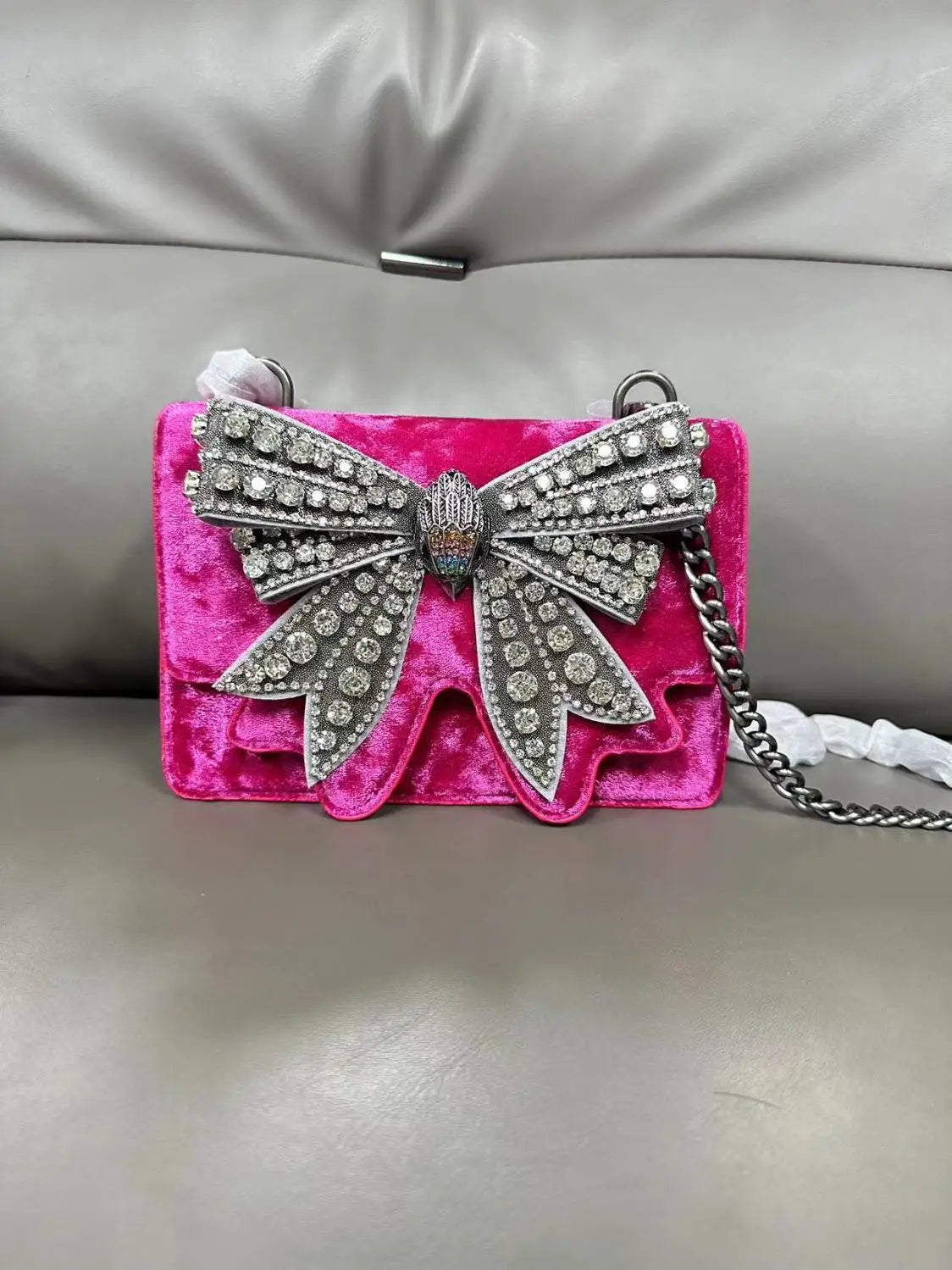 KURT GEIGER LONDON Diamond Studded Bow Bag Fashion in USA