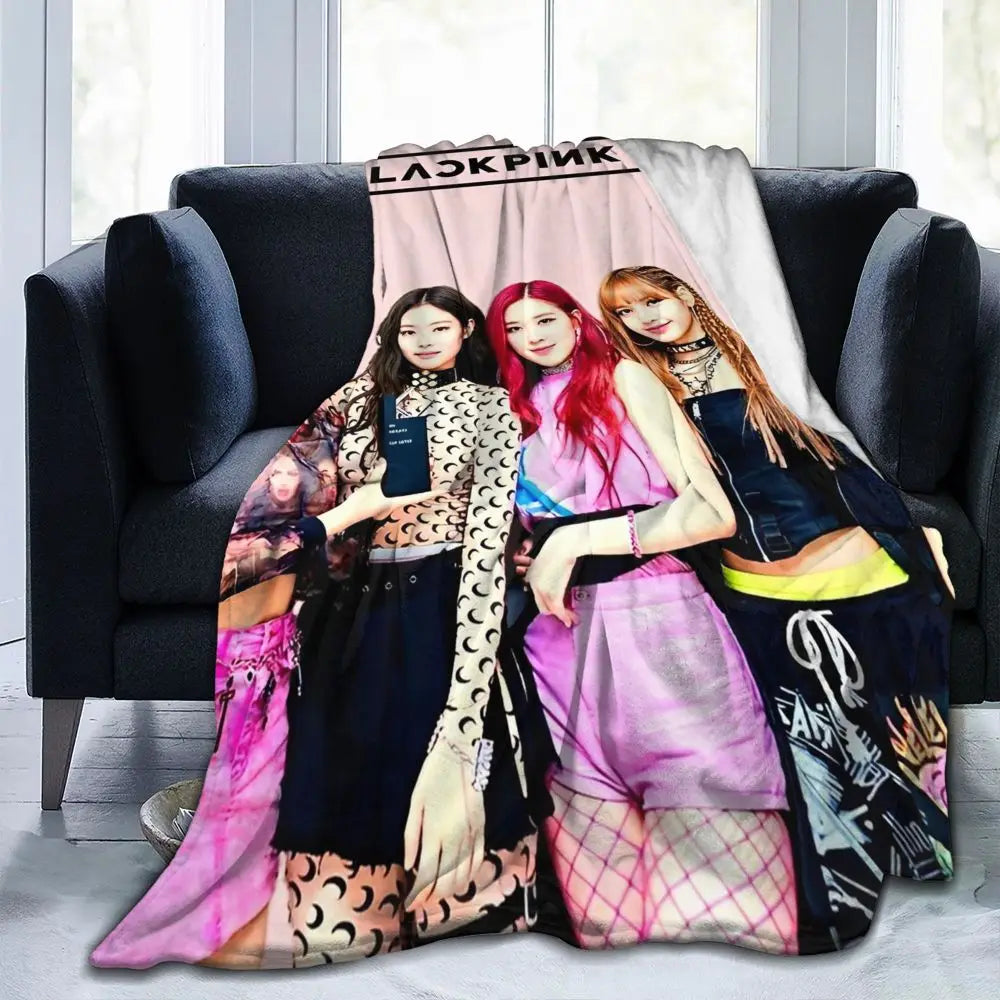 Music Idol Black-Pinks Girl Blankets Flannel All Season in USA