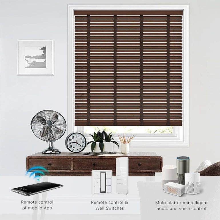 Smart Shutters shades Wooden Tuya Smart Life Alexa Googl