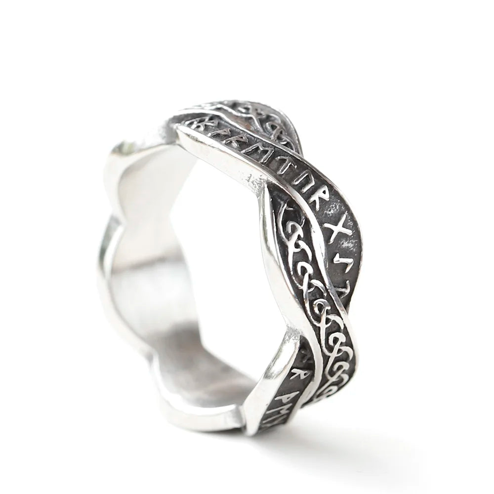 Stainless Steel Viking Nordic Celtic Festival Runes Ring in USA