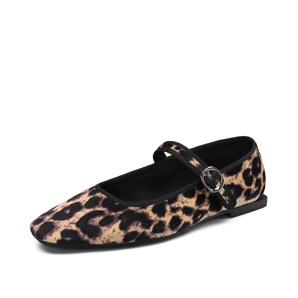 Smile Circle Velvet Mary Jane Ballet Flats Women IN USA.