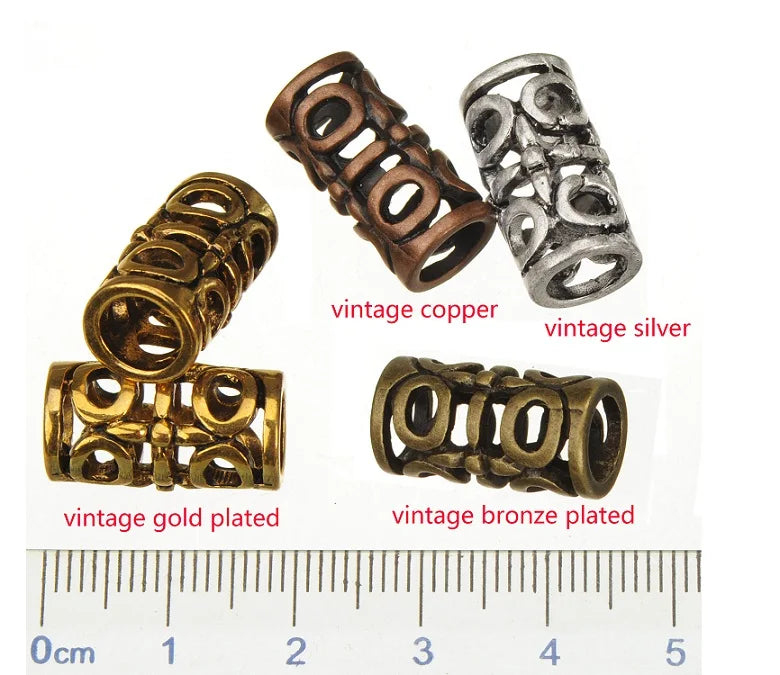 Tube Beads For Bracelets Making Crafts Hollow Metal Components in USA.