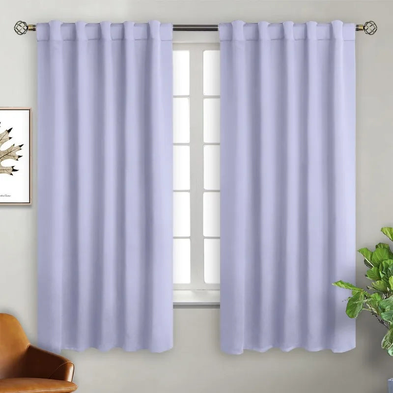 Navy Blue Elegant Blackout Curtains Rod Pocket in USA