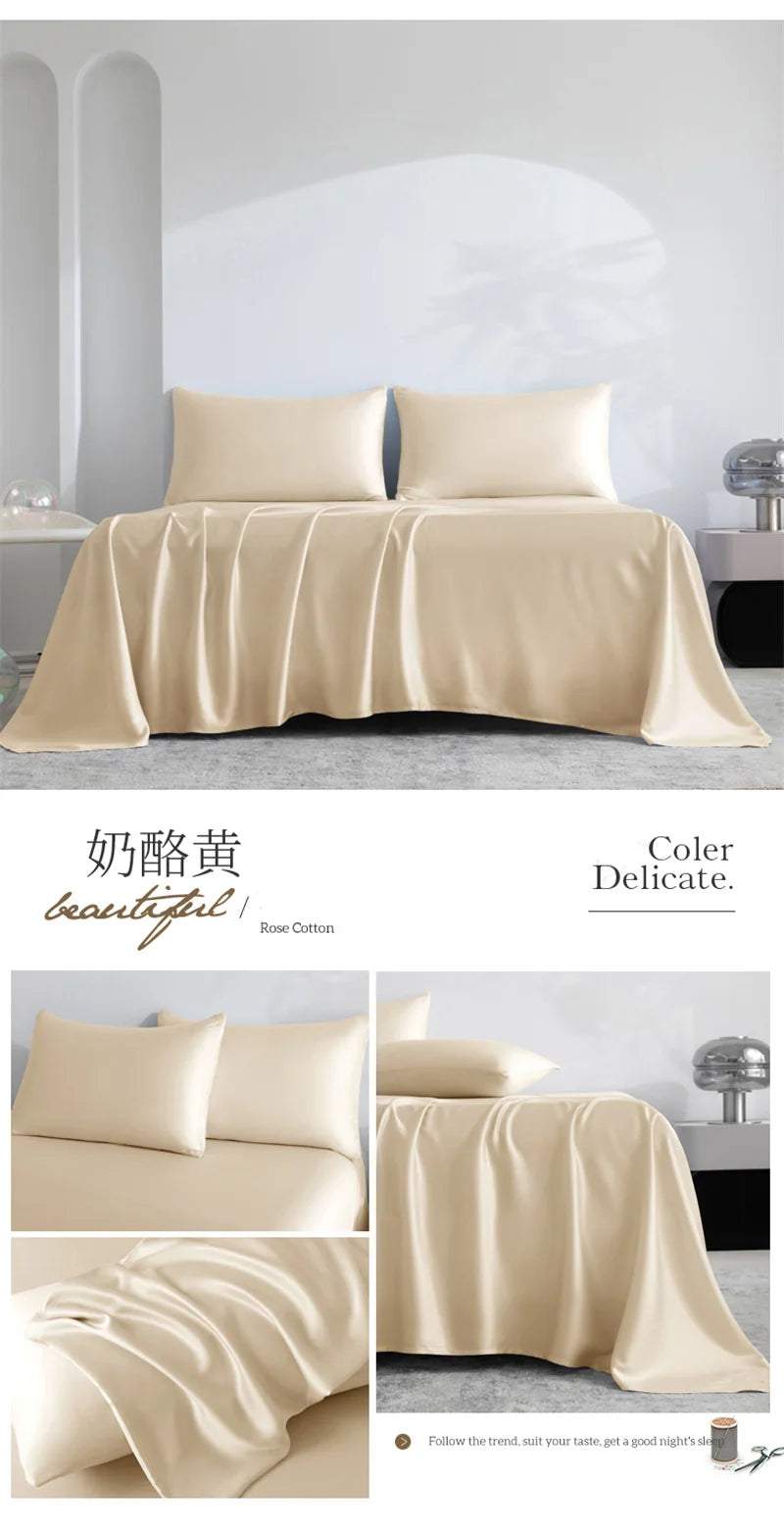 Home 100% Bamboo Flat Sheet 1Pc Luxury Soft Bed Sheet Cover Single Dou