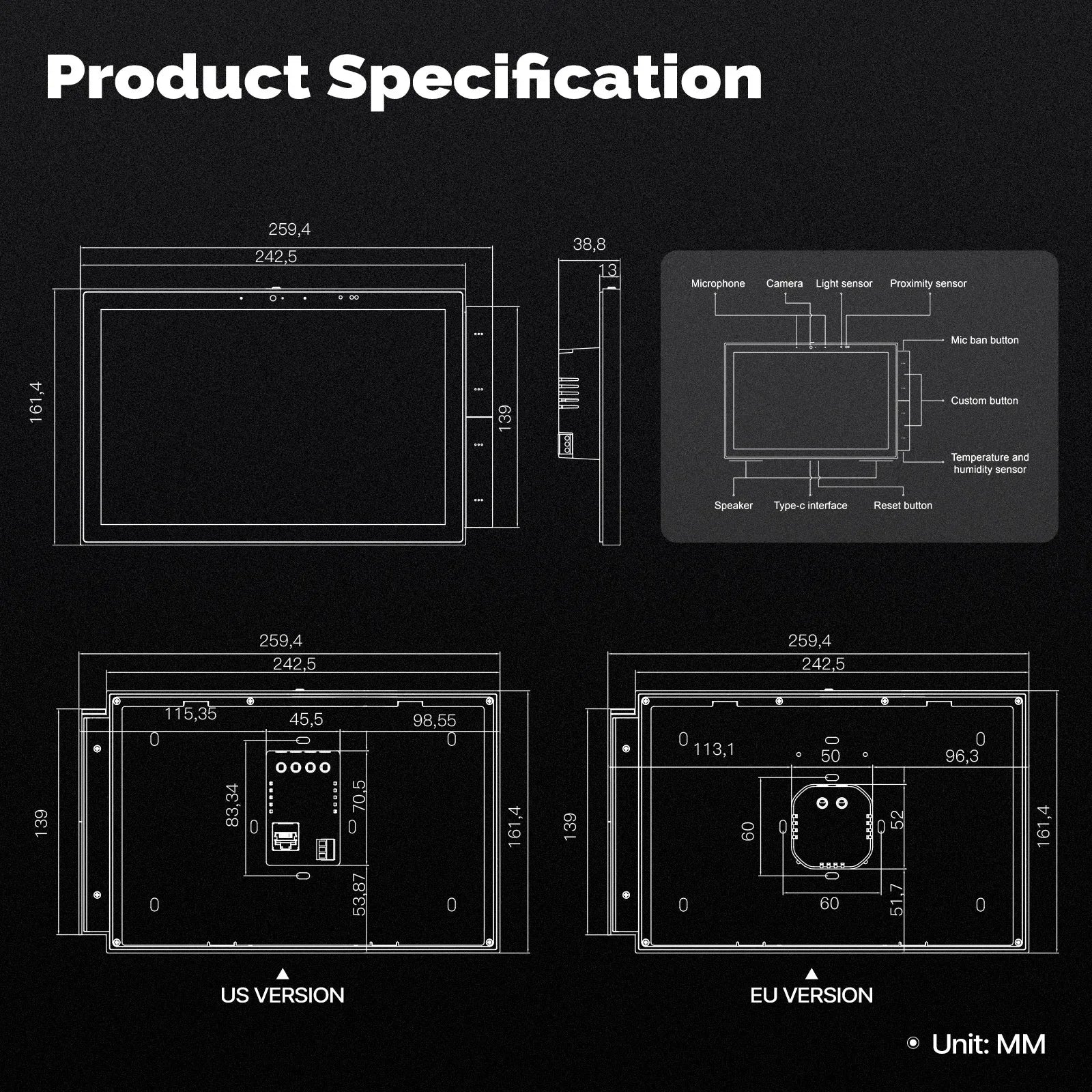 Smart Home Control Panel Max Touch Screen Bluetooth in USA.