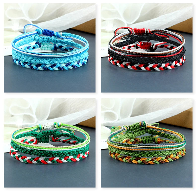 Multi Color Tibetan Buddhist Bracelet Women Men Lucky Charm in USA.