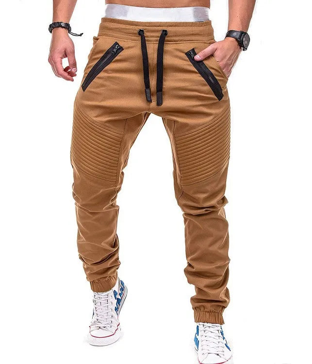 Men Pocket Long Pencil Pants Summer Low Elastic Waist in USA