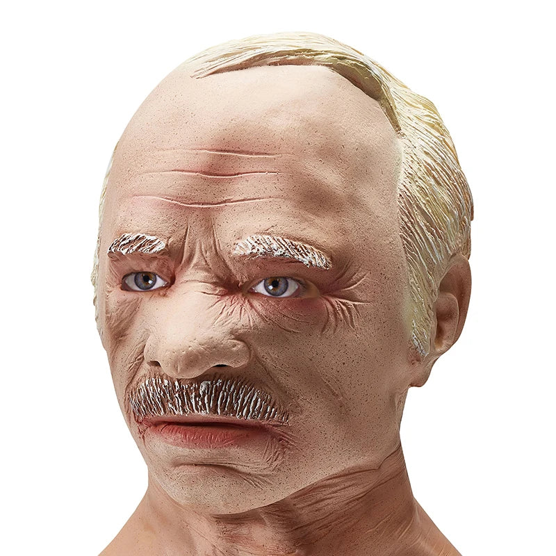 Old Man Mask Halloween Wrinkle Full Head Mask in USA