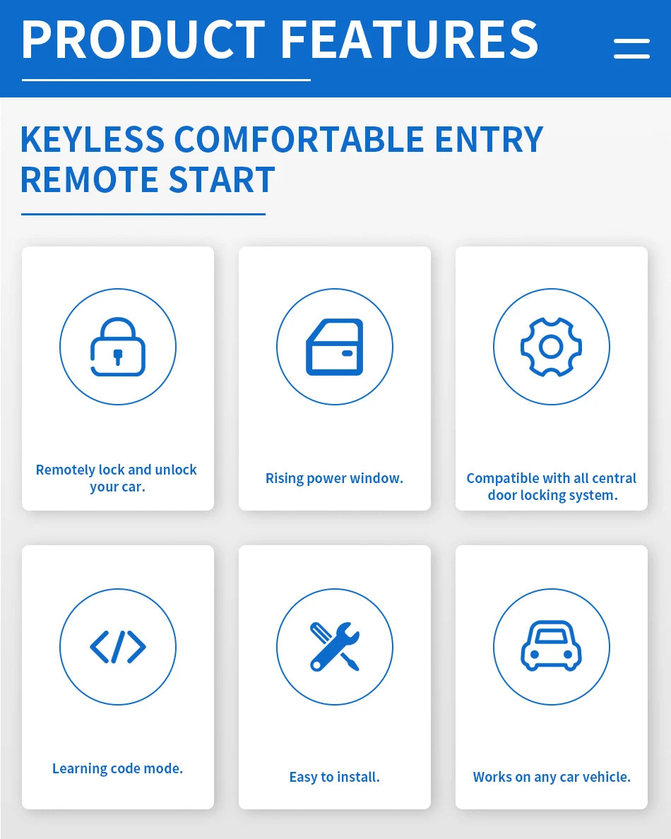 Car remote access system remote unlocking locking in USA