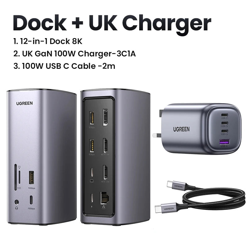 UGREEN Docking Station 12-IN-1 USB C to 8K HDMI DisplayPort in USA.