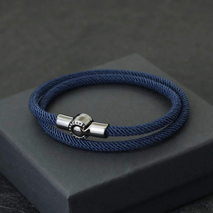 Simple Style Men Rope Bracelet Magnet Buckle Bilayer in USA